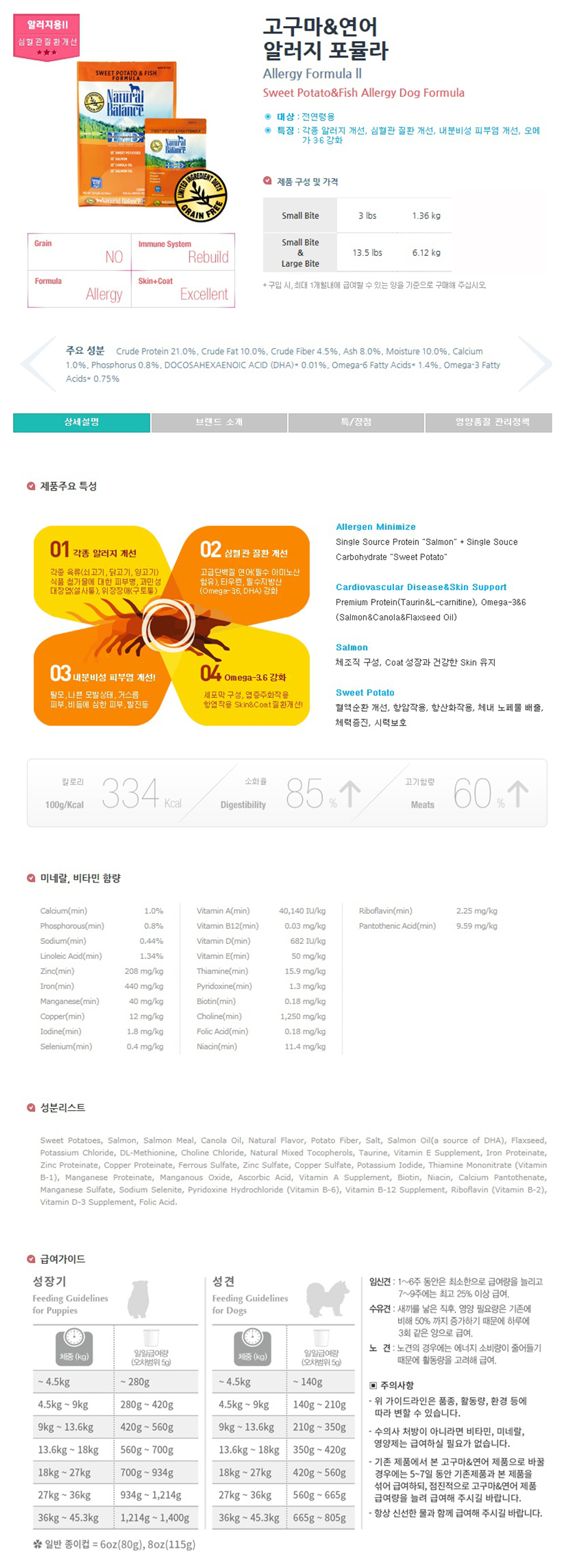 NEW PET DOG FEED Natural Balance Sweet Potato Salm